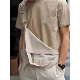 Mens 100% Cotton Loose Pocketed Jumpsuit Overalls One Pants