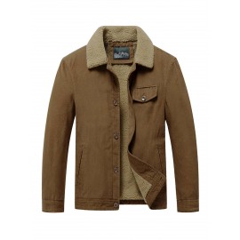 Men Teddy Lined Corduroy Jacket