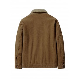 Men Teddy Lined Corduroy Jacket