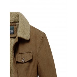 Men Teddy Lined Corduroy Jacket