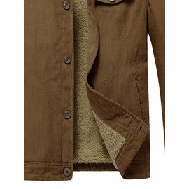 Men Teddy Lined Corduroy Jacket