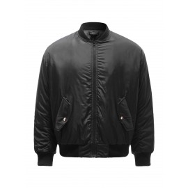 Men Zip Front Bomber Jacket