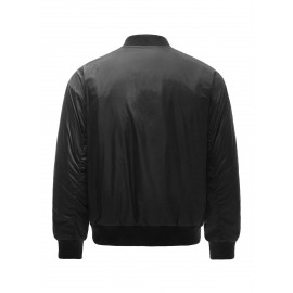 Men Zip Front Bomber Jacket