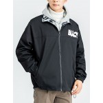 Men Letter Graphic Zipper Jacket Without Hoodie