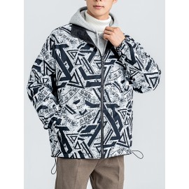 Men Letter Graphic Zipper Jacket Without Hoodie