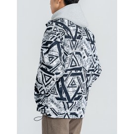 Men Letter Graphic Zipper Jacket Without Hoodie