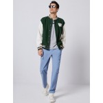 Men Letter Patched Button Front Jacket