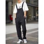 Mens 100% Cotton Loose Pocketed Jumpsuit Overalls One Pants