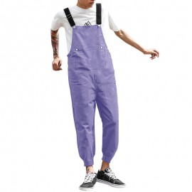 Men Fashion Dungarees Soft Breathable Overalls Suspender Trousers Workwear Bib Pants Jumpsuit Outdoor Hiking Travel