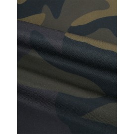 Cotton Mens Camouflage Drawstring Casual Pants With Pocket