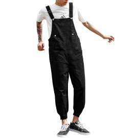 Men Fashion Dungarees Soft Breathable Overalls Suspender Trousers Workwear Bib Pants Jumpsuit Outdoor Hiking Travel