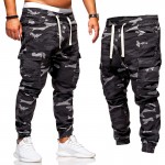 Men’s Camouflage Trousers Casual Cotton Breathable Comfortable Drawstring Pants Outdoor Hiking Camping