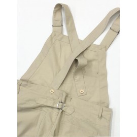 Mens 100% Cotton Loose Pocketed Jumpsuit Overalls One Pants